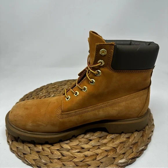 Timberland Leather 18094 6 Inch Waterproof Padded Collar Boots Size 10.5 Men's